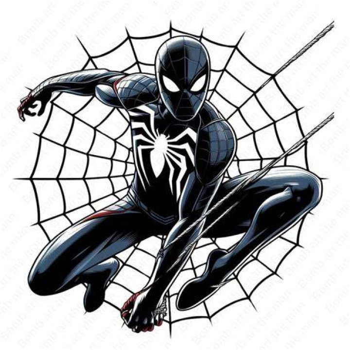 Black Spiderman Clipart PNGBUY