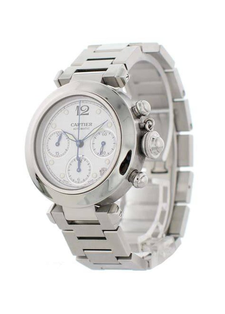 CARTIER PASHA MODEL 2412 39mm Stainless Steel Mens Watch Est1897
