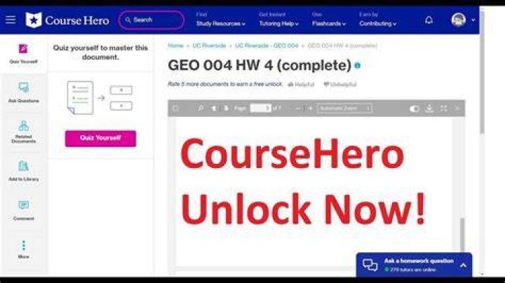 Course hero free account access hack unblur document solution download