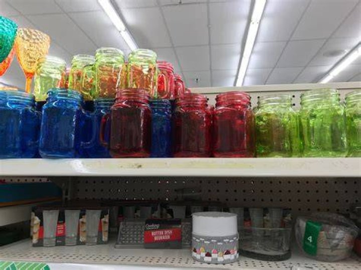 Dollar tree colored mason jars, also have clear...reusable pregger