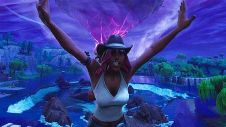 Download Calamity Fortnite Hands Up Wallpaper