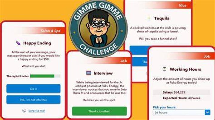 Gimme Gimme Challenge bitlife YouTube