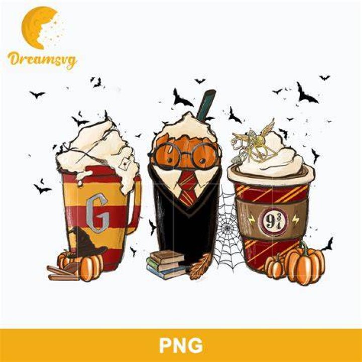 Harry Potter Latte Coffee Cups PNG, Harry Potter Coffee Halloween PNG