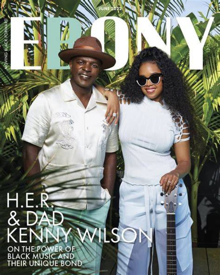 H.E.R. and Dad Kenny Wilson in Ebony Magazine Pictures POPSUGAR Celebrity