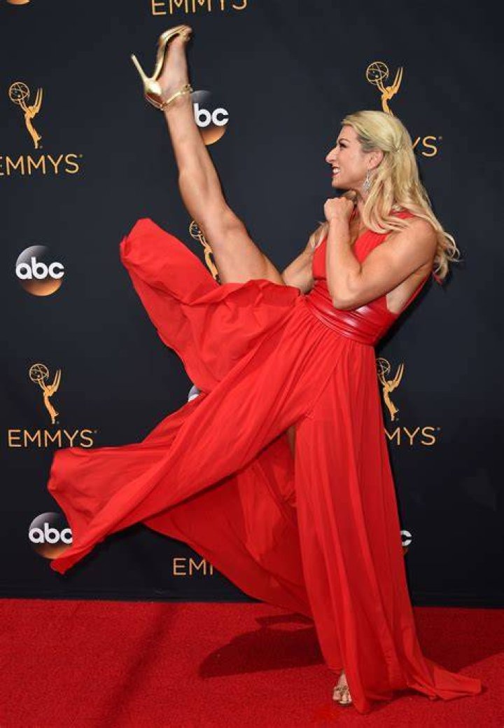 Jessie Graff High Kicks on the Emmys Red Carpet
