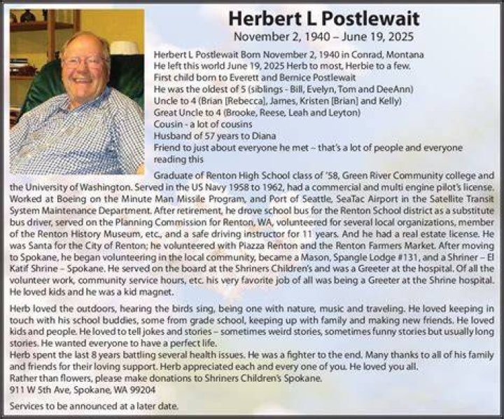 Obituary for Herbert L. "Herb" Smith Rich and Thompson Funeral and