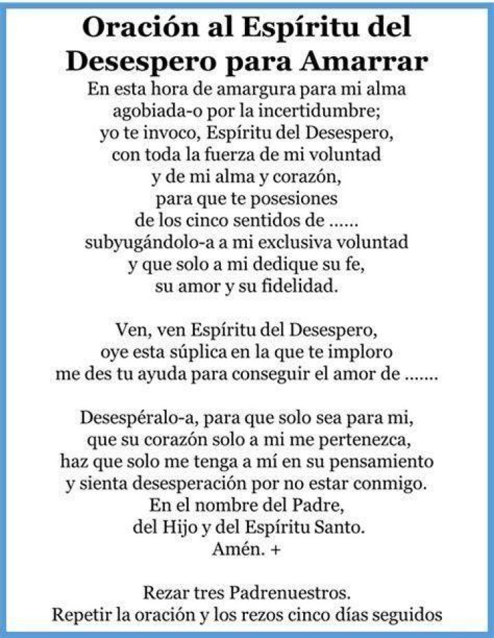 Oracion Del Desespero Y Dominio