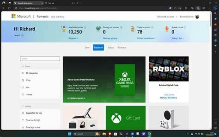 Redeem Microsoft Rewards Points