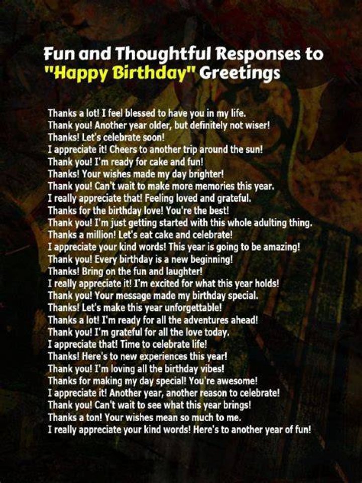 Response To Happy Birthday Wishes Birthday Ideas