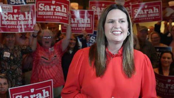 Sarah Huckabee Sanders 1st woman elected Arkansas governor AP News