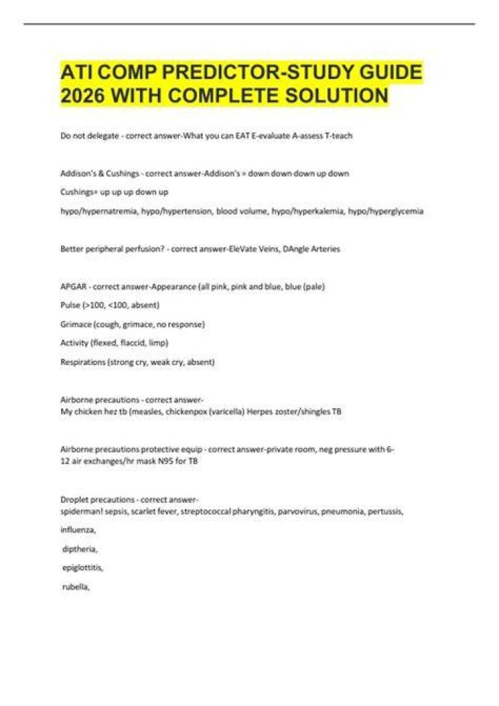SOLUTION Ati comp predictor 183 Studypool