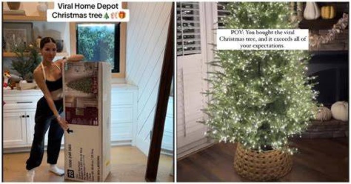 Viral Home Depot Christmas Tree with ColorChanging Lights Dazzles TikTok