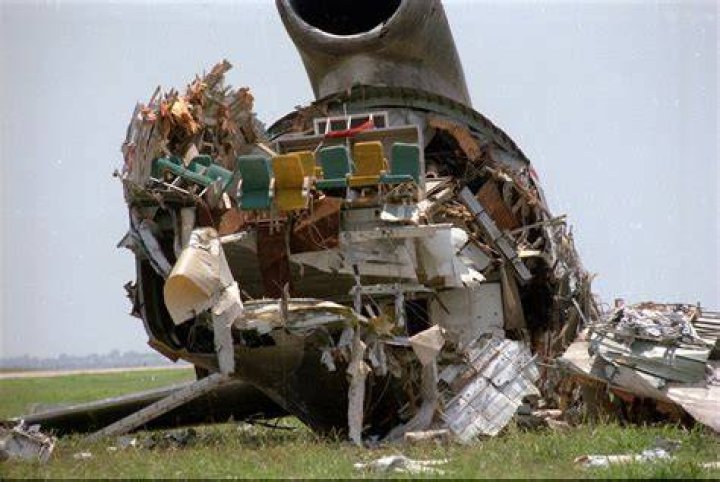 Wreckage of Delta Flight 191 a Lockheed L1011 TriStar outside of